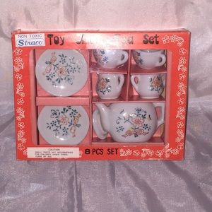 Straco 🌺 NIB OLD Toy China Floral Tea Set 8pcs ☕️